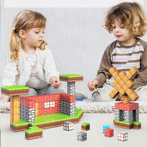 Mi Mundo Magnético, Bloques de Construcción Magnéticos de Plástico, Bosque Primitivo, Mini Bloques de 2x2x2cm, Kits de Juguetes YSJ - Product Image 4