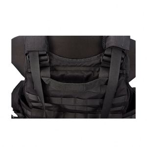 Gilet de sécurité tactique en nylon noir avec fermeture éclair, design simple, résistant à l'eau, idéal pour les voyages - Product Image 4