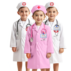 Costume da Danza Retrò per Bambini <span class=keywords><strong>Camice</strong></span> da Piccolo Dottore per Ragazzi e Ragazze Uniforme Bianca da <span class=keywords><strong>Infermiere</strong></span> per Ospedale - Product Image 5