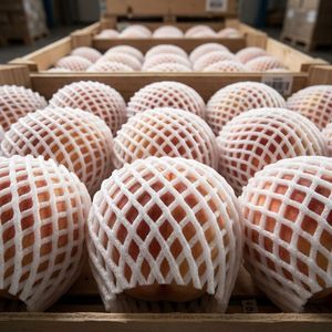 Manchon de protection antichoc en <span class=keywords><strong>mousse</strong></span> EPE <span class=keywords><strong>avec</strong></span> filet en maille pour l'emballage des fruits (fruits du dragon, mangues, poires) et la protection des bouteilles - Product Image 2