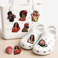 Breloques de chaussures style urbain en PVC pour sabots, pour enfants et adultes, cadeaux de fête hip-hop, décorations de baskets, pendentifs de sac