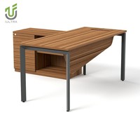 Bureau de direction IULTRA, modulaire, résistant à l'eau, design moderne, blanc, 140 cm, en forme de L, facile à assembler