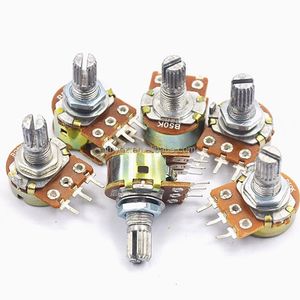 Potentiomètre double WH148 B1K/2K/5K/10K/20K/50K/100K/500K, 6 broches, longueur de la poignée 15 mm - Product Image 1