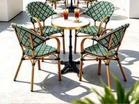 Chaise d'extérieur vintage en alliage d'aluminium style café français pour hôtels, maisons d'hôtes, balcons et cours - Chaise de loisirs individuelle