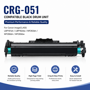 XinYu CRG-<span class=keywords><strong>051</strong></span> <span class=keywords><strong>051</strong></span> Unidad de Tambor Negra Compatible con <span class=keywords><strong>Canon</strong></span> ImageCLASS LBP161dn LBP162dw MF263dn MF266dn MF269dw, Kit de Cartucho de Tambor - Product Image 1