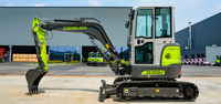 Excavadora de cadenas ZE35GU de 3.5 toneladas y 0.1 m³ con motor de 18.2kW, cucharón reforzado y martillo rompedor