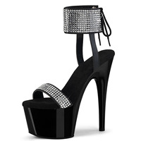 Sandales plateforme rétro gothique 7 pouces talon fin strass 17cm bout ouvert chaussures sexy fétiches pour danseuse exotique so