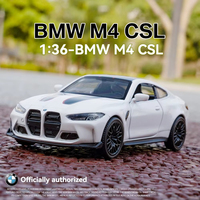Modèle réduit de voiture en métal moulé sous pression à l'échelle 1:36 pour BWM M4 CSL, avec portes ouvrables et roues mobiles, ornement décoratif