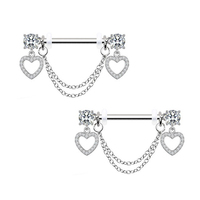 1 Paire de Piercings de Nombril pour Enfants en Acier Inoxydable avec Zircon, Motif Papillon, Tige Droite 14G, Bijoux de Corps Élégants pour Mariage et Fête