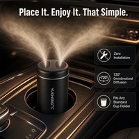 YUEHANGTC Diffuseur de parfum pour voiture à fixation sur porte-gobelet, diffusion ambiantale à 360°, désodorisant au charbon actif, à base végétale