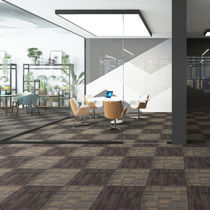 Carreaux de tapis de bureau à usage commercial Tuiles de tapis carrées à rayures pour couloir d'hôtel - Product Image 3