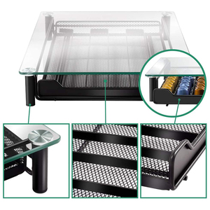 Tiroir de Rangement en Verre Trempé Effet Cristal pour 60 Capsules <span class=keywords><strong>Nespresso</strong></span> <span class=keywords><strong>Vertuoline</strong></span> - Product Image 6