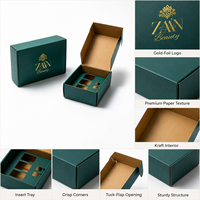 Boîtes en carton ondulé personnalisées, élégantes, de couleur verte, rigides, pour bijoux, montres, emballages cadeaux, présentoirs de vente au détail, expédition