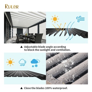 TUYA APP kontrol Pergola profilleri açılış louroof çatı 3x3 yalıtımlı veranda Gazebo bahçe alüminyum pergola