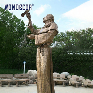 Personnaliser les statues en bronze grandeur nature de figures religieuses modernes telles que Saint François et <span class=keywords><strong>un</strong></span> <span class=keywords><strong>petit</strong></span> <span class=keywords><strong>oiseau</strong></span> - Product Image 2