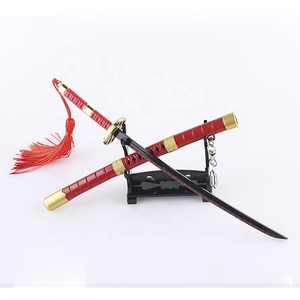Mini <span class=keywords><strong>épée</strong></span> en métal San Dai Kitetsu de <span class=keywords><strong>Zoro</strong></span>, porte-clés <span class=keywords><strong>One</strong></span> <span class=keywords><strong>Piece</strong></span>, katana, accessoire de personnage, cadeau, ornement de bureau, 22 cm - Product Image 3
