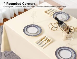 90X132 Inch Rectangular Polyester <b>Table</b> Cloth for Weddings, Banquets, or Restaurants - Product Image 3