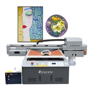 GK fabbrica produzione 6090 A1 formato macchina da stampa UV cassa del telefono stampante a base piatta stampa 3d led con dispositivo rotante