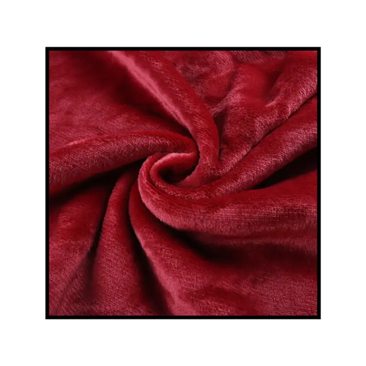 Tessuto in pile di flanella rossa con design sherpa legato per coperta