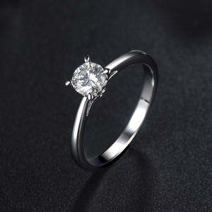 Fiera Prezzo Moissanite Anello Dei Monili 18K Oro Placcato In <span class=keywords><strong>Argento</strong></span> Sterling Anello di Moissanite Solitaire - Product Image 3