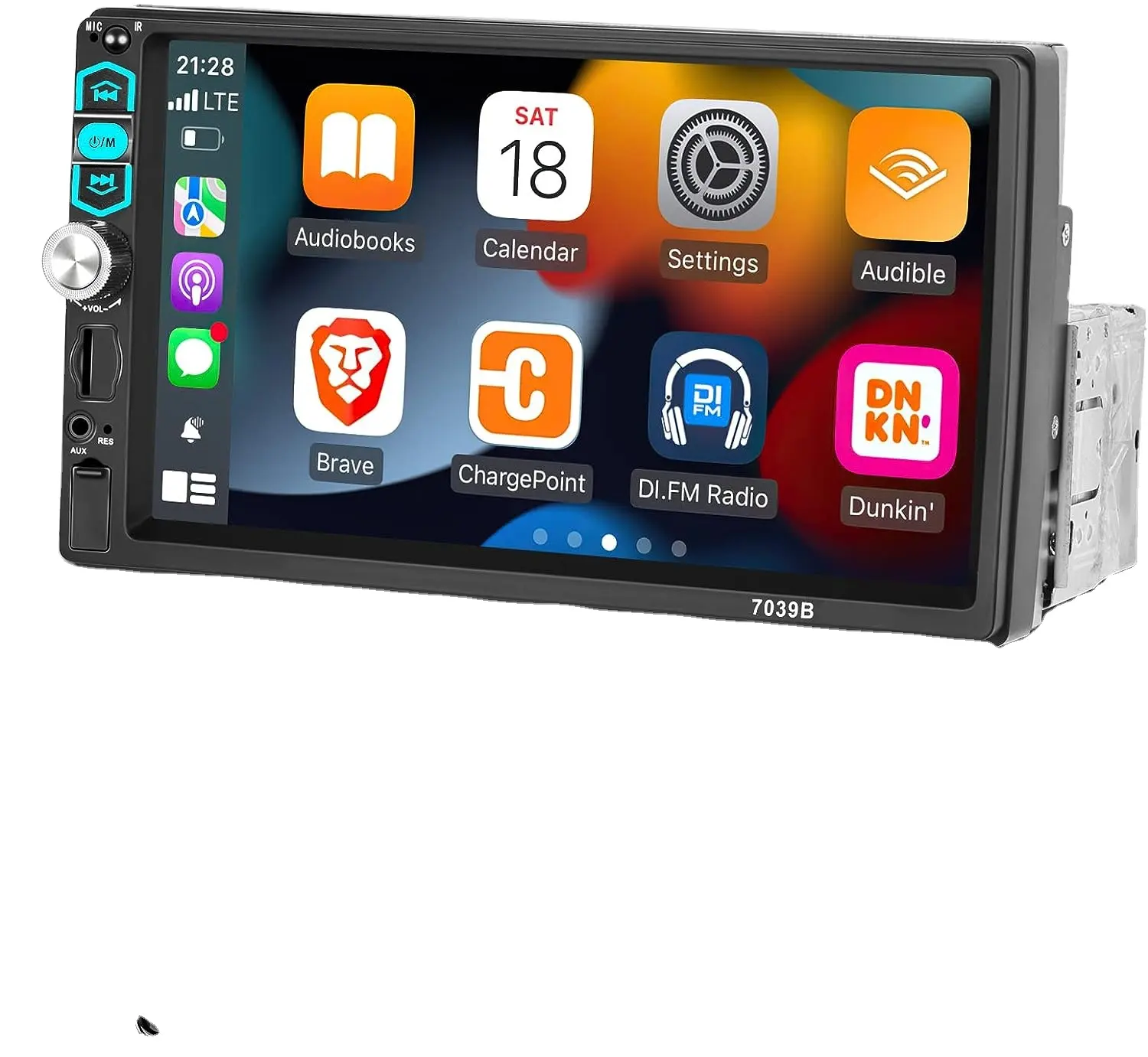 Autoradio Android Auto 7 pouces à écran tactile Single Din Autoradio avec Bluetooth et liaison miroir Chargement USB et FM AUX TF