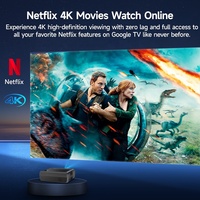 Proyector de TV Portátil 4K con Certificación Google TV, Android 14.0, 1600ANSI, Sonido HIFI Estéreo, Lente de Enfoque Automático, Corrección Keystone de 40 Grados
