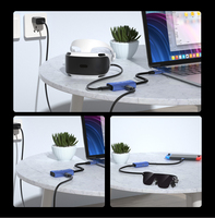 Convertisseur DC Doonjiey double Type-C 4K HD en alliage d'aluminium avec adaptateur en verre AR USB-C PD 100W pour ordinateur portable Air/Switch 2/Steam Deck