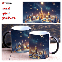 Boîte cadeau de 11 oz avec logo personnalisé imprimé, tasse à café en céramique, sublimation, changement de couleur sensible à la chaleur, tasse magique pour la sublimation