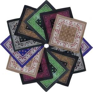 Groothandel 100% zacht katoenen vissershoofddoek grote vierkante zakdoeken 2-zijdig bedrukt paisley novelty sjaal bandana's voor heren - Product Image 1