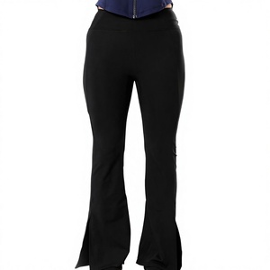 High Waist Full Length <b>Flared</b> Leg Yoga <b>Leggings</b> Seamless Spandex Nylon Women Pants - Product Image 1