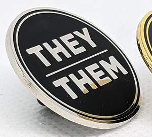 Pin de solapa de esmalte no binario, broche con botón, Genderqueer, Pin de identificación de género - Product Image 3