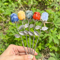Donghai Groothandel Natuurlijke Kristal Halfedelsteen Rozenbloem Ornament Valentijn Bruiloft Verjaardag Kristal Cadeau Ambacht