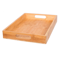 Plateau rectangulaire en bambou naturel écologique pour le service hôtelier Technique de laque portable pour l'accessoire de fumer des aliments de cuisine