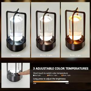 Lampu malam meja LED mewah Modern, lampu malam sentuh baterai ABS portabel dapat diisi ulang tanpa kabel, lentera untuk restoran luar ruangan Dropshipping - Product Image 5