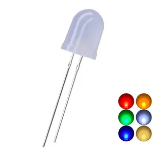 Czinelight Perles Led Longue Jambe 2pin 10mm Rond Diffuse Diode Led Blanc Chaud Rouge Bleu Vert Jaune Orange Émettant led