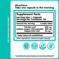Complément alimentaire interne à base de chlorophylle OEM, déodorant, santé intestinale et cutanée, détoxification et soutien digestif