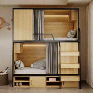 Lits superposés en bois personnalisables, <span class=keywords><strong>lit</strong></span> compact pour hôtel capsule, cadre de <span class=keywords><strong>lit</strong></span> d'hôtel commercial, <span class=keywords><strong>lit</strong></span> superposé en métal avec rangement - Product Image 1
