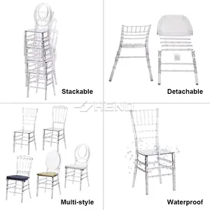 Chaises <span class=keywords><strong>de</strong></span> mariage en acrylique pour événements, style Chiavari, en plastique, pour adultes, en gros, pour hôtels modernes, fabriquées en Chine - Product Image 4