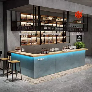 2022 NEW Kitchen Bar Counter Marble Coffee Outdoor Cocktail Bar Counter For Home Circle Luxury Led Bar Counter