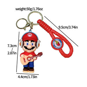 Porte-clés Super Mario en gros, série de dessins animés, en caoutchouc 3D, impression UV, écologiques, mignons, pour sacs et voitures - Product Image 5