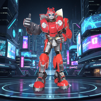 Nouvelle Arrivée Promotionnelle : Costume de Danse Robot LED Rouge de Qualité Supérieure, Taille Adulte (2,7 m de Haut)