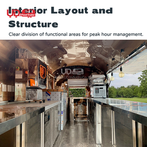 New Style Mobile Bar Food Cart <strong>Ice</strong> <strong>Cream</strong> Fast Food <strong>Trailer</strong> Mobile Stainless Steel Caravan Fast Food Truck For <strong>Sale</strong> UK - Product Image 4