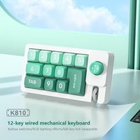 Clavier de jeu filaire portable à une main programmable, 12 touches macro définies, RVB, échangeables à chaud