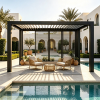 Pergola en aluminium robuste pour extérieur, anti-corrosion, design moderne, écologique, 3x4, LED, balcon, patio, jardin, cour, terrasse