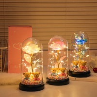 Lampe de nuit moderne en acrylique en forme de rose avec batterie intégrée - Décoration lumineuse d'ambiance pour les cadeaux d'anniversaire et de la Saint-Valentin