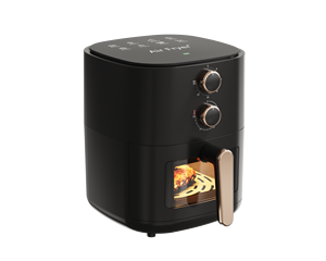 Friteuse à air carrée moderne en plastique noir 7L, multifonction électrique avec fenêtre d'observation et commande manuelle pour usage domestique (ODM/OEM LOGO) - Product Image 1