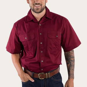 Denim cao phong cách phương Tây mồ hôi ngắn tay áo phong cách phương Tây nút xuống trang phục flannel pearlsnap Nút xuống áo sơ mi phương Tây - Product Image 1