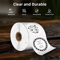 Étiquettes autocollantes thermiques sensibles à la chaleur, durables, blanches, 2 pouces, papier auto-adhésif, 1 rouleau, 750 étiquettes, logo DIY, code QR, promotion