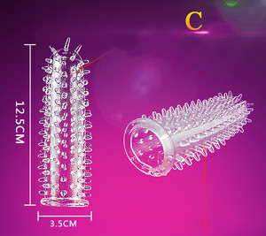 Anillo Extensor de Pene de Goma Elástica de Alta Calidad, Funda Transparente con Púas y Cristales <span class=keywords><strong>para</strong></span> <span class=keywords><strong>Hombre</strong></span> - Product Image 5