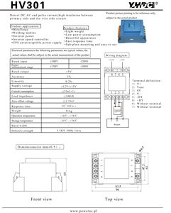 Yhdc 1000v-2000v हॉल प्रभाव वोल्टेज सेंसर, वोल्टेज ट्रांसड्यूसर के साथ वोल्टेज ट्रांसड्यूसर hv301 - Product Image 6